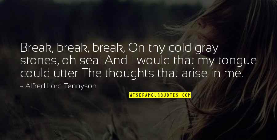 Lyalty Quotes By Alfred Lord Tennyson: Break, break, break, On thy cold gray stones,