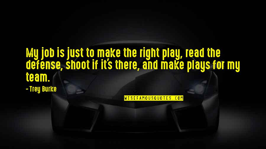 Lybarger Rights Quotes By Trey Burke: My job is just to make the right Lybarger Rights Quotes By Trey Burke: My job is just to make the right