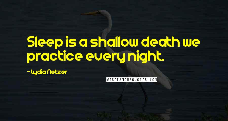 Lydia Netzer quotes: Sleep is a shallow death we practice every night.