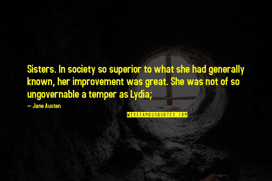 Lydia's Quotes By Jane Austen: Sisters. In society so superior to what she