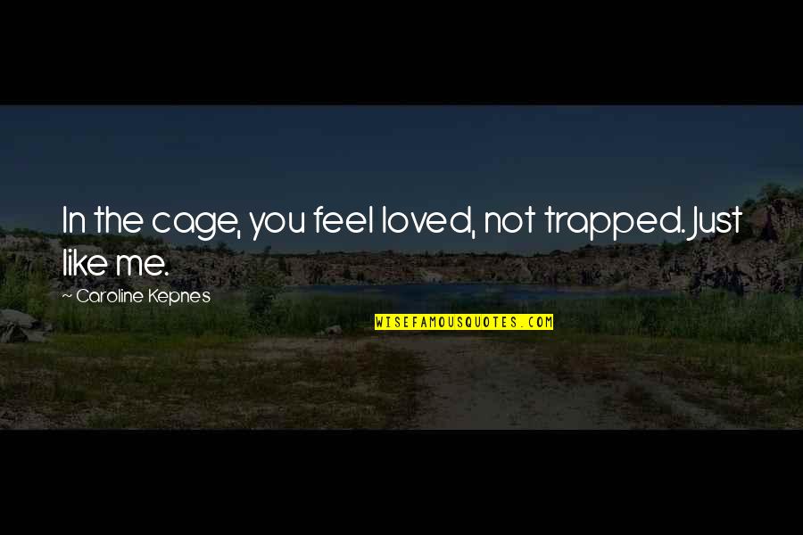 Lygus Trikampis Quotes By Caroline Kepnes: In the cage, you feel loved, not trapped.