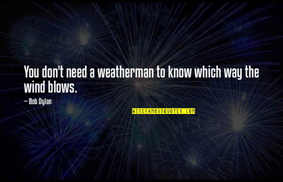Lyhytterapiainstituutti Quotes By Bob Dylan: You don't need a weatherman to know which