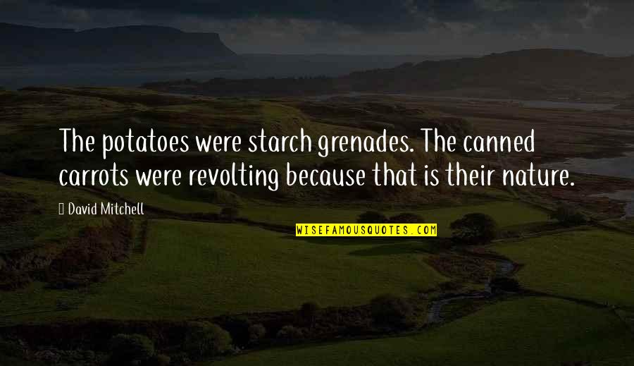 Lying And Hypocrisy Quotes By David Mitchell: The potatoes were starch grenades. The canned carrots