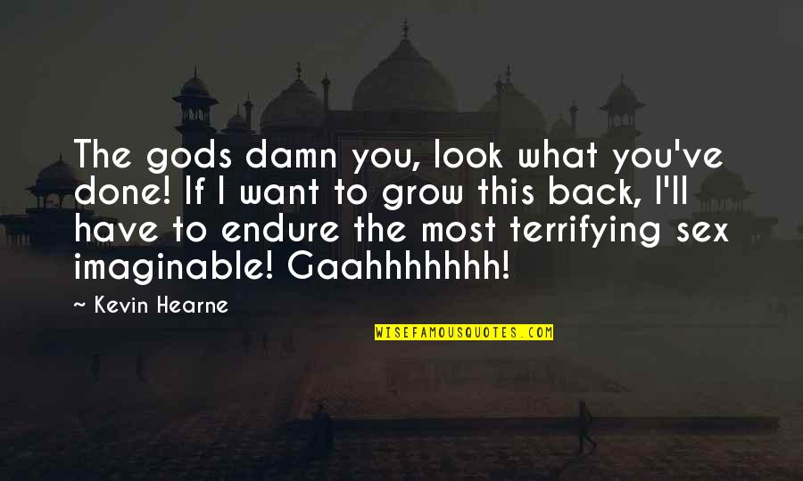 Lying Awake Quotes By Kevin Hearne: The gods damn you, look what you've done! Lying Awake Quotes By Kevin Hearne: The gods damn you, look what you've done!