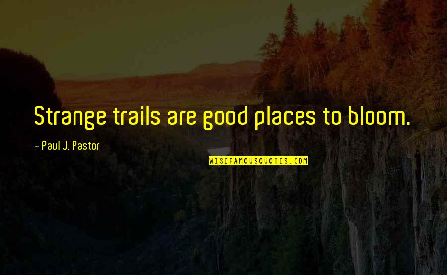 Lynda Flynt Quotes By Paul J. Pastor: Strange trails are good places to bloom. Lynda Flynt Quotes By Paul J. Pastor: Strange trails are good places to bloom.