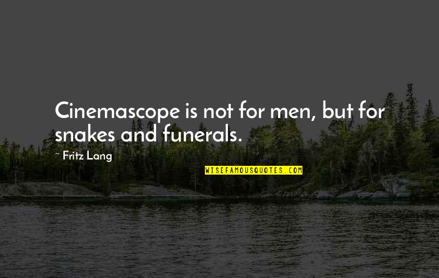 Lynn Alexander Quotes By Fritz Lang: Cinemascope is not for men, but for snakes