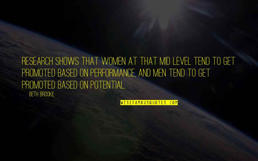 Lynnell Thomas Quotes By Beth Brooke: Research shows that women at that mid level Lynnell Thomas Quotes By Beth Brooke: Research shows that women at that mid level