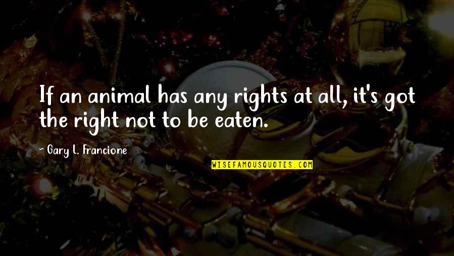Lynnita Brown Quotes By Gary L. Francione: If an animal has any rights at all,