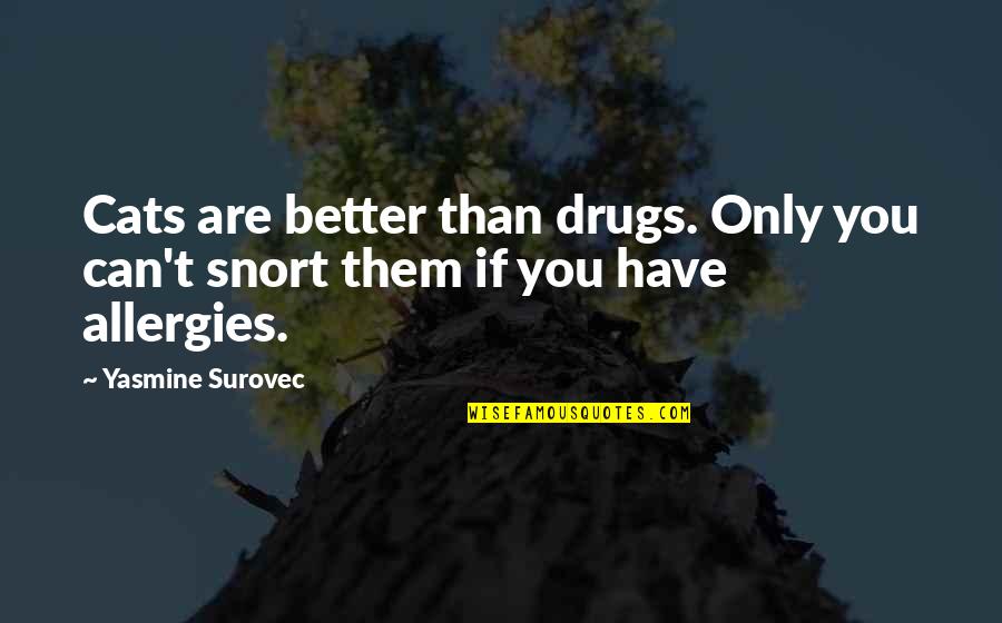 Lyonesse Trilogy Quotes By Yasmine Surovec: Cats are better than drugs. Only you can't