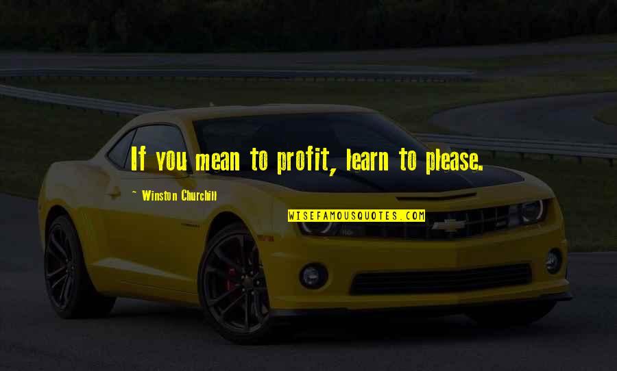 Lyra Quotes By Winston Churchill: If you mean to profit, learn to please.