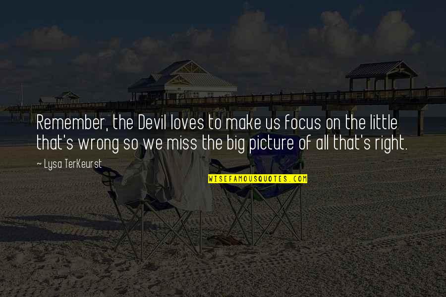 Lysa Quotes By Lysa TerKeurst: Remember, the Devil loves to make us focus Lysa Quotes By Lysa TerKeurst: Remember, the Devil loves to make us focus