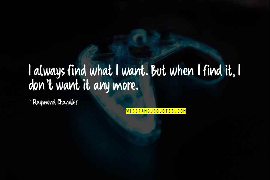 Lyse Doucet Quotes By Raymond Chandler: I always find what I want. But when Lyse Doucet Quotes By Raymond Chandler: I always find what I want. But when
