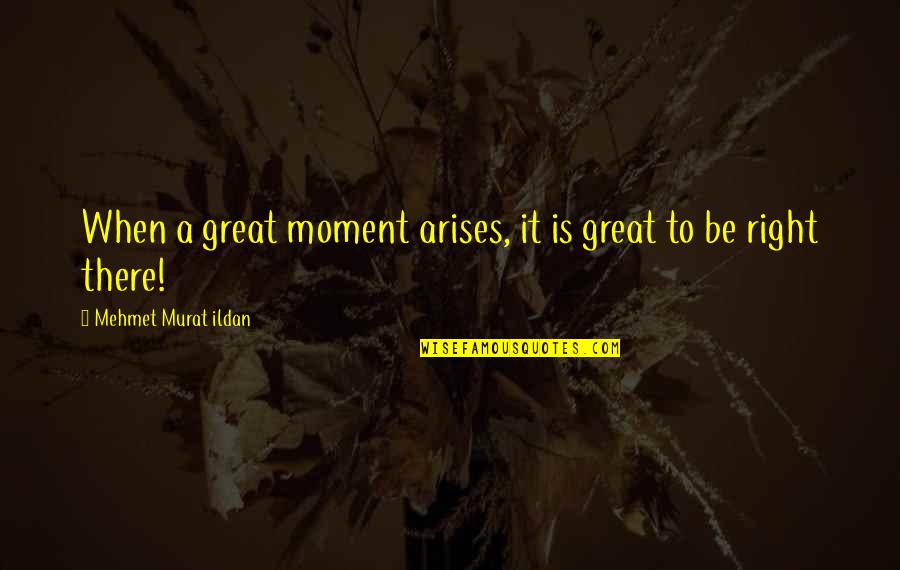 Lysoled Quotes By Mehmet Murat Ildan: When a great moment arises, it is great