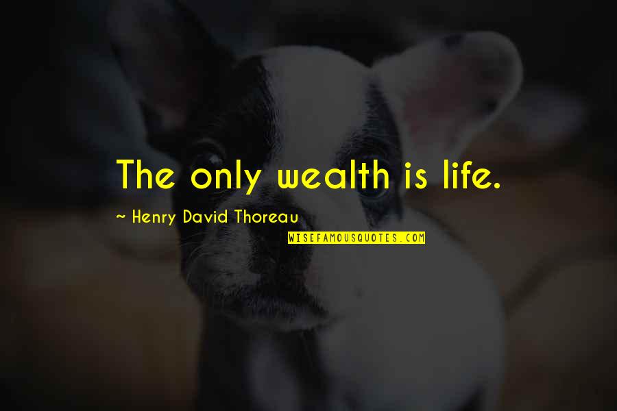 Lytham Road Quotes By Henry David Thoreau: The only wealth is life. Lytham Road Quotes By Henry David Thoreau: The only wealth is life.