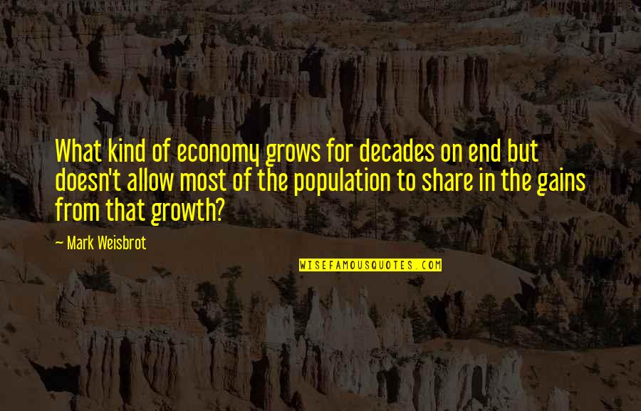 Lythgoe Quotes By Mark Weisbrot: What kind of economy grows for decades on
