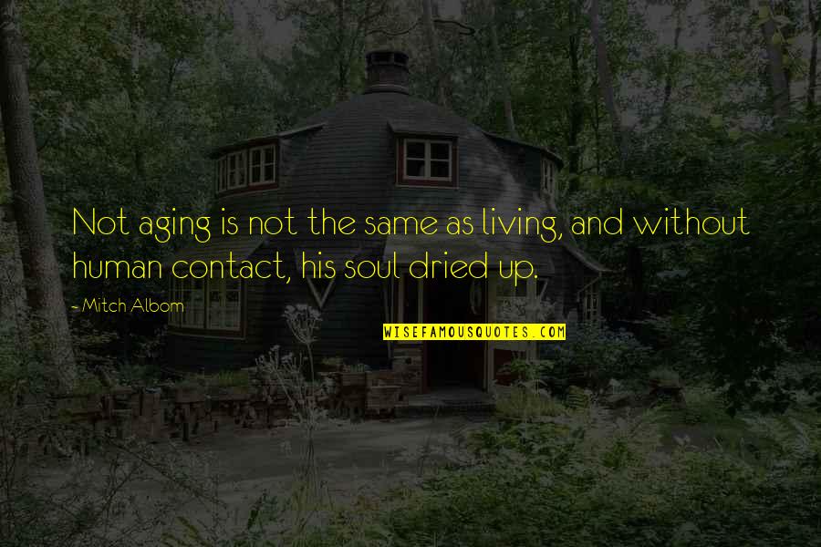 M Albom Quotes By Mitch Albom: Not aging is not the same as living,