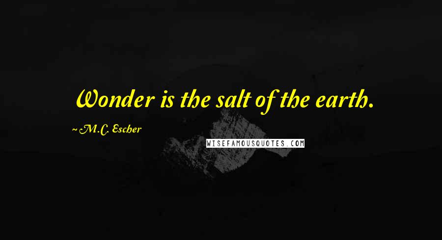 M.C. Escher quotes: Wonder is the salt of the earth.