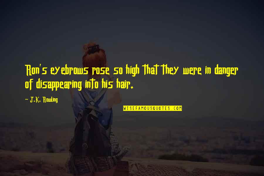 M Disappearing Quotes By J.K. Rowling: Ron's eyebrows rose so high that they were