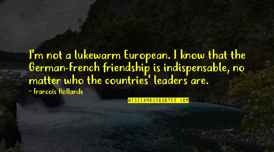 M.i.l.k Friendship Quotes By Francois Hollande: I'm not a lukewarm European. I know that M.i.l.k Friendship Quotes By Francois Hollande: I'm not a lukewarm European. I know that