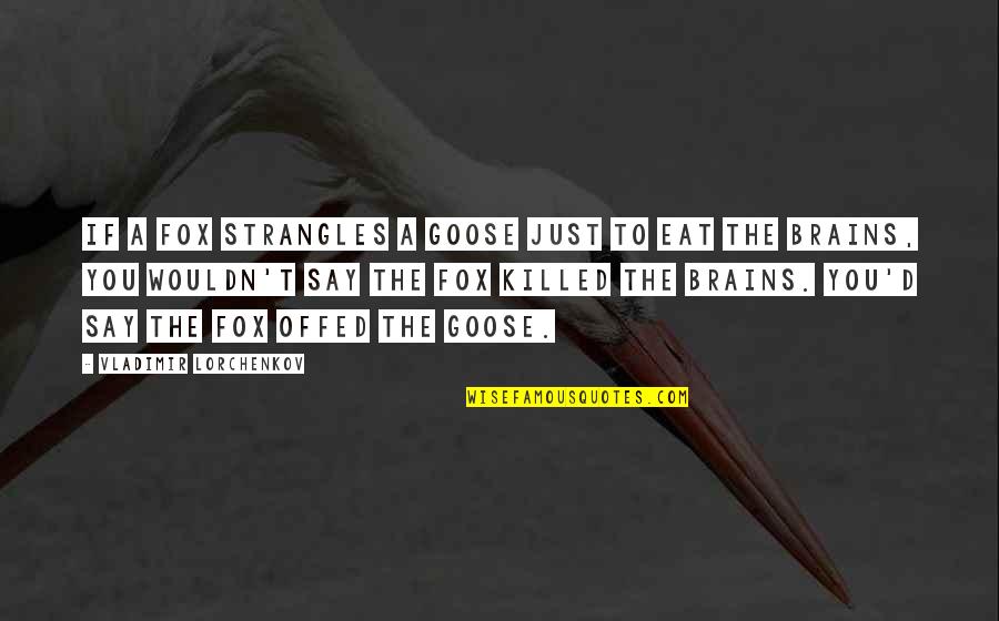 M J Fox Quotes By Vladimir Lorchenkov: If a fox strangles a goose just to