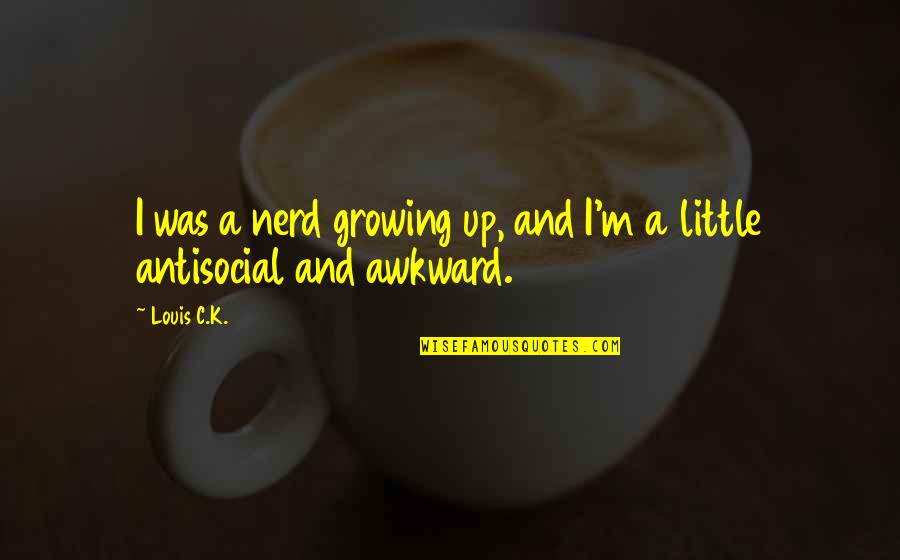 M.k Quotes By Louis C.K.: I was a nerd growing up, and I'm
