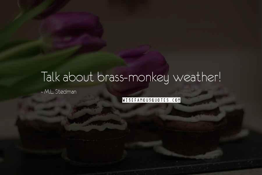 M.L. Stedman quotes: Talk about brass-monkey weather!