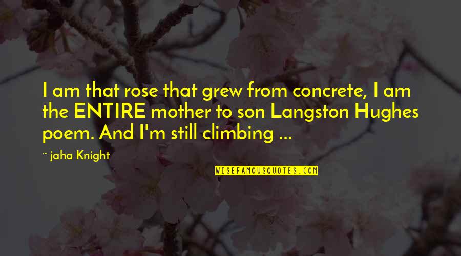 M Langston Quotes By Jaha Knight: I am that rose that grew from concrete,