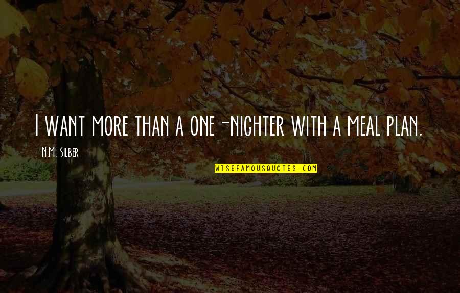 M.n. Quotes By N.M. Silber: I want more than a one-nighter with a