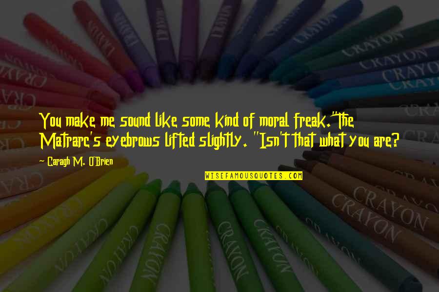 M O S Quotes By Caragh M. O'Brien: You make me sound like some kind of M O S Quotes By Caragh M. O'Brien: You make me sound like some kind of