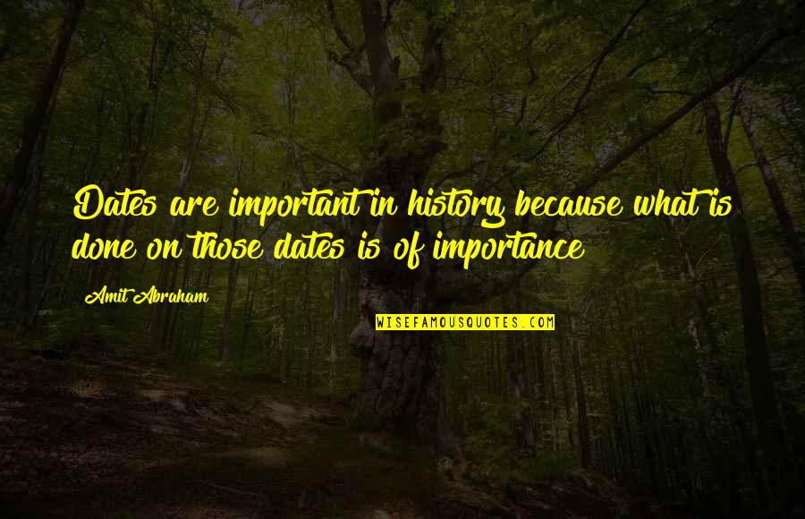 M Tesekkir Ne Demek Quotes By Amit Abraham: Dates are important in history because what is
