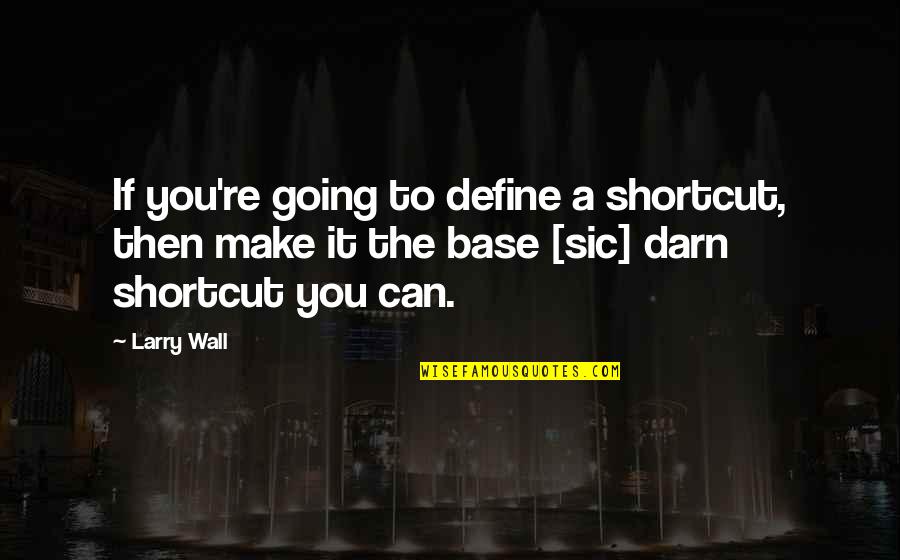 M Zekkin N Fus Quotes By Larry Wall: If you're going to define a shortcut, then