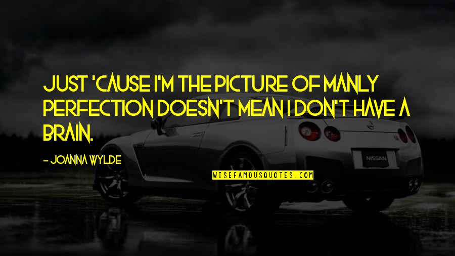 M83 Go Quotes By Joanna Wylde: Just 'cause I'm the picture of manly perfection