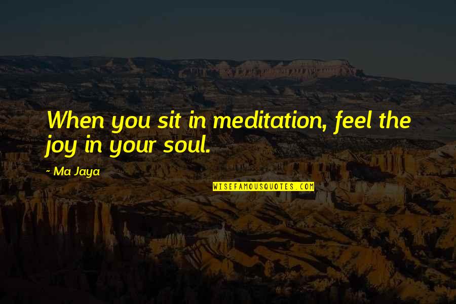Ma Jaya Quotes By Ma Jaya: When you sit in meditation, feel the joy