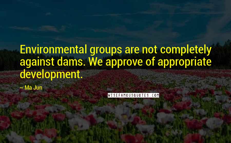 Ma Jun quotes: Environmental groups are not completely against dams. We approve of appropriate development.