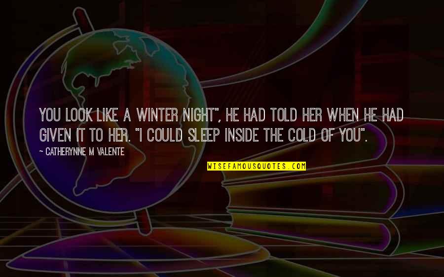 Ma Meatloaf Quotes By Catherynne M Valente: You look like a winter night", he had Ma Meatloaf Quotes By Catherynne M Valente: You look like a winter night", he had
