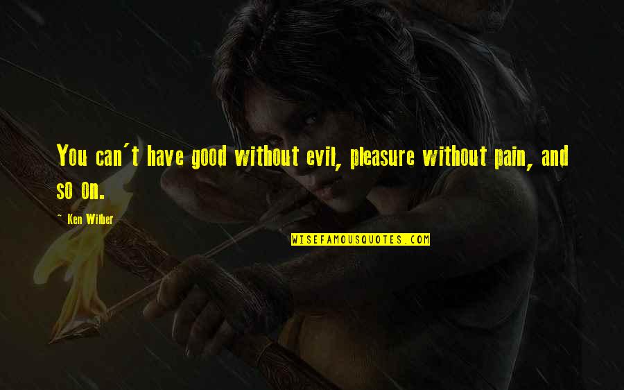 Maaari Ring Quotes By Ken Wilber: You can't have good without evil, pleasure without