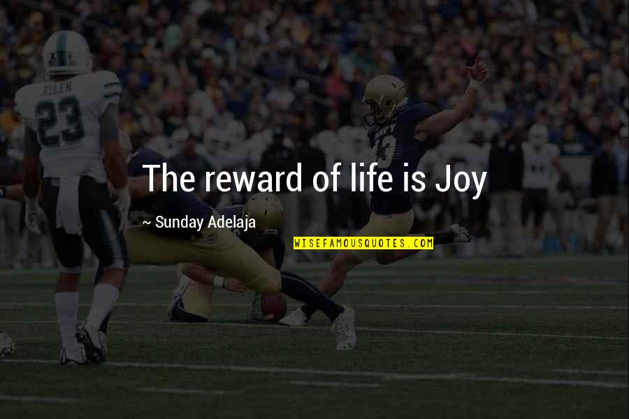 Maackia Quotes By Sunday Adelaja: The reward of life is Joy