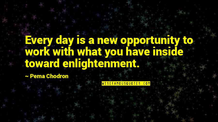 Maalesef Evrim Quotes By Pema Chodron: Every day is a new opportunity to work