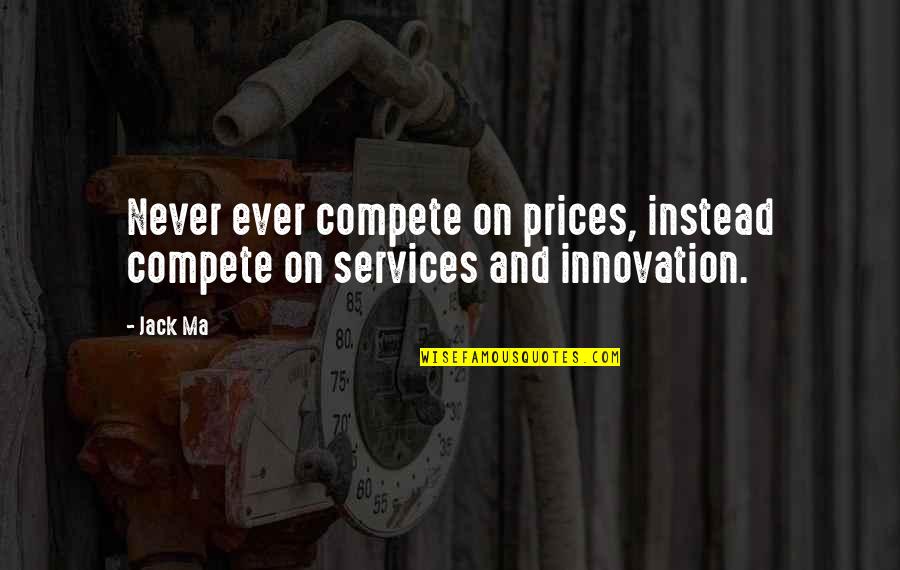 Ma'aleyk Quotes By Jack Ma: Never ever compete on prices, instead compete on