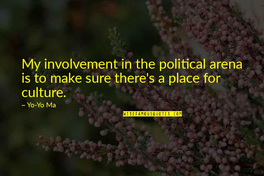 Ma'aleyk Quotes By Yo-Yo Ma: My involvement in the political arena is to