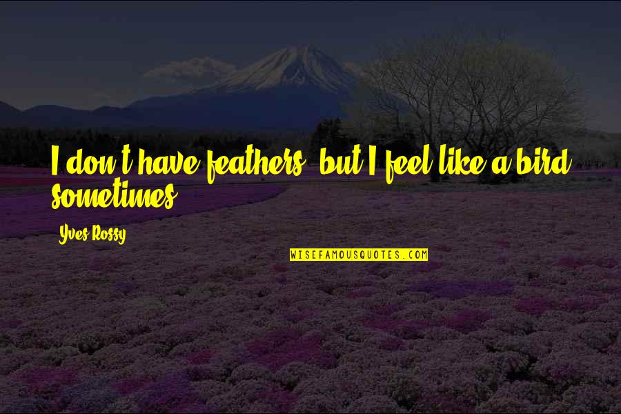 Maaliwalas Kahulugan Quotes By Yves Rossy: I don't have feathers, but I feel like