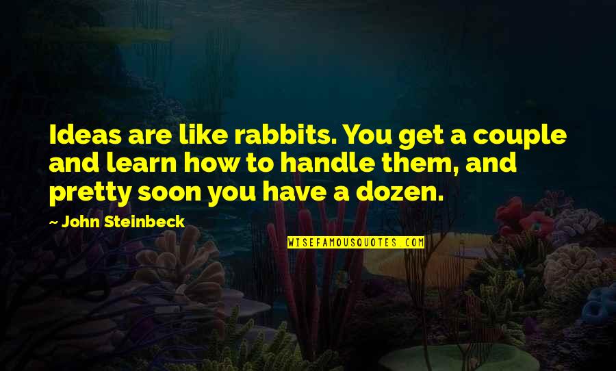 Maaret Houghton Quotes By John Steinbeck: Ideas are like rabbits. You get a couple