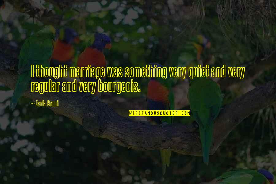 Mabinogi Classes Quotes By Carla Bruni: I thought marriage was something very quiet and