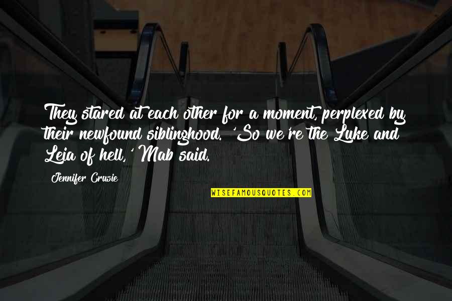 Mab's Quotes By Jennifer Crusie: They stared at each other for a moment, Mab's Quotes By Jennifer Crusie: They stared at each other for a moment,
