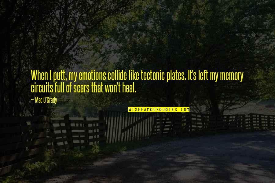 Mac O'grady Quotes By Mac O'Grady: When I putt, my emotions collide like tectonic Mac O'grady Quotes By Mac O'Grady: When I putt, my emotions collide like tectonic