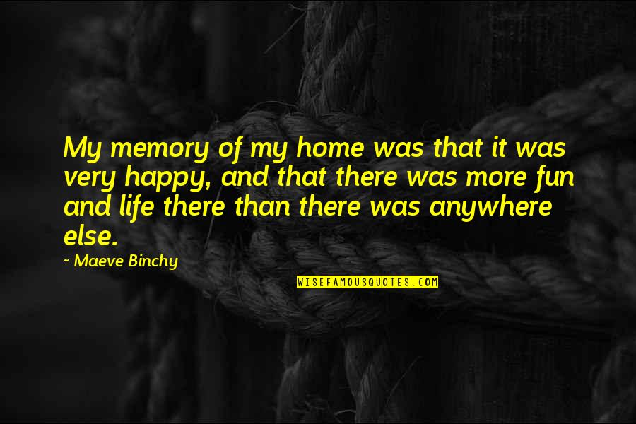 Mac Radner Quotes By Maeve Binchy: My memory of my home was that it