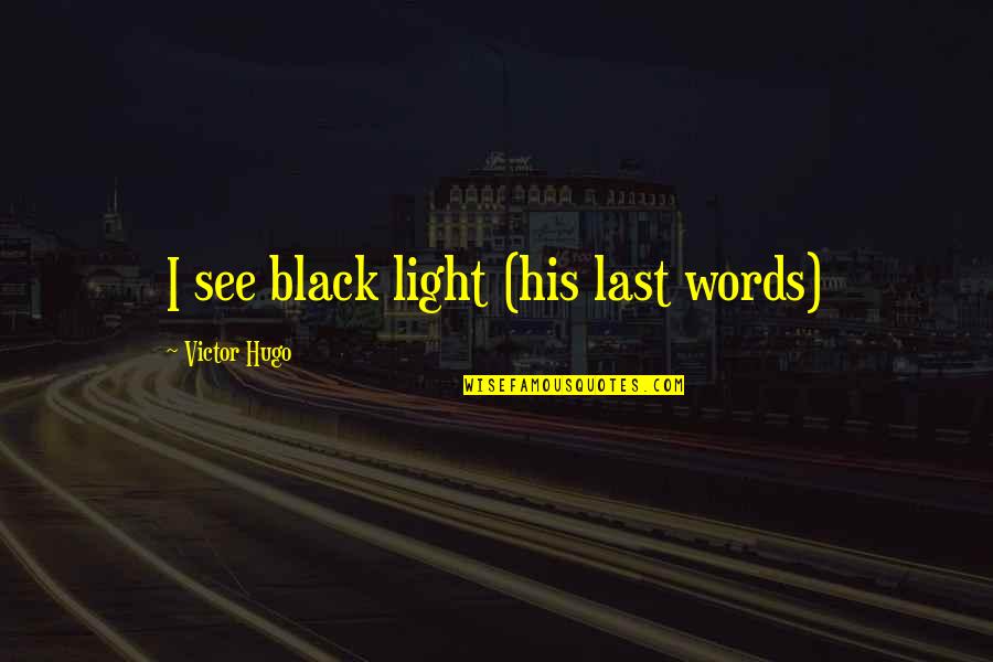 Macabre Quotes By Victor Hugo: I see black light (his last words)