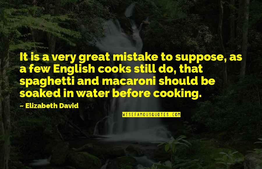 Macaroni Quotes By Elizabeth David: It is a very great mistake to suppose,