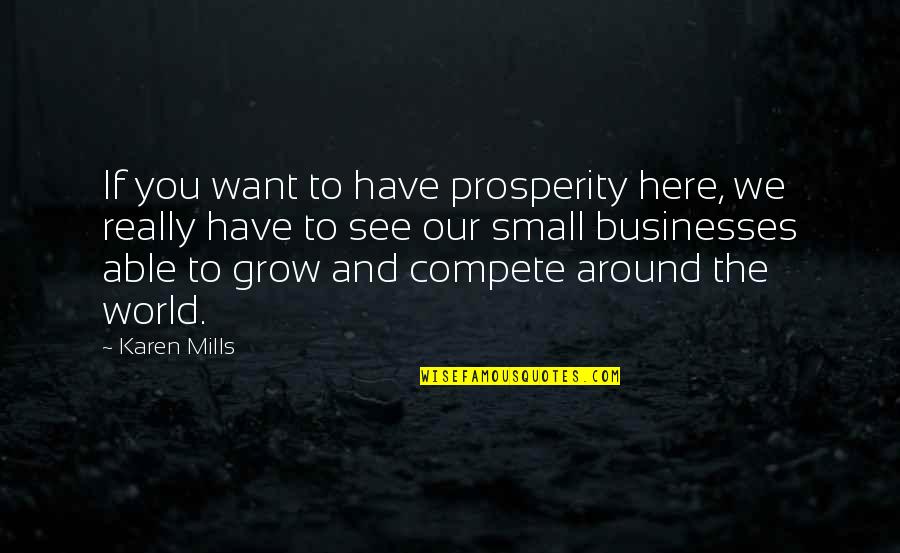 Macaubas Quotes By Karen Mills: If you want to have prosperity here, we