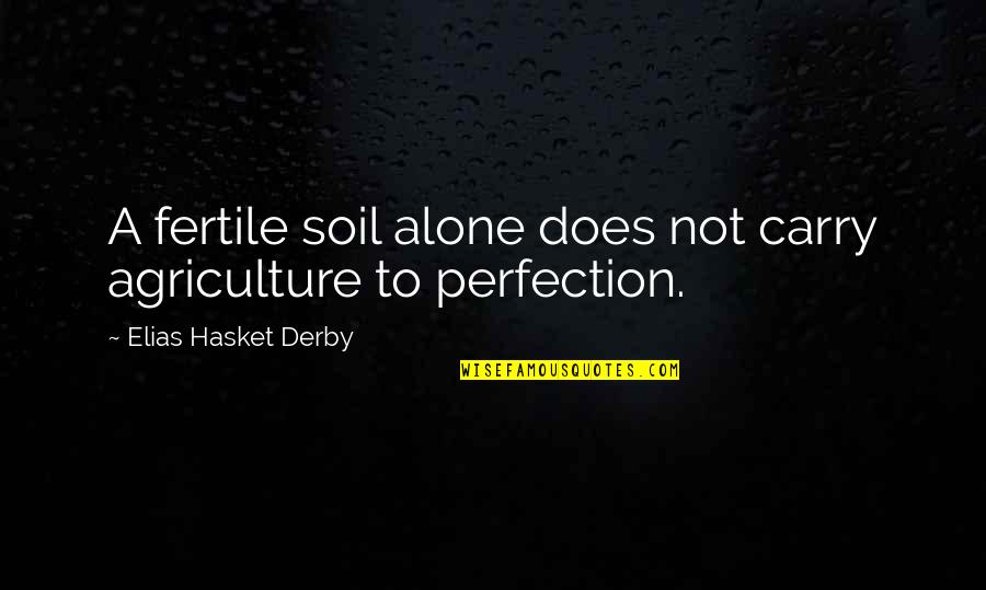 Macbeans Quotes By Elias Hasket Derby: A fertile soil alone does not carry agriculture